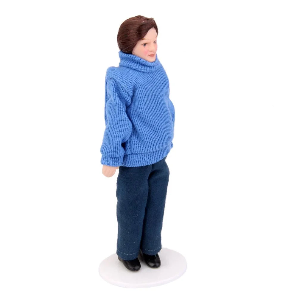 1/12 Dollhouse Miniature Porcelain Doll in Sweater Q433