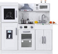 White Wooden Kids Kitchen Playset with 20 PCS Cookware Accessories G835