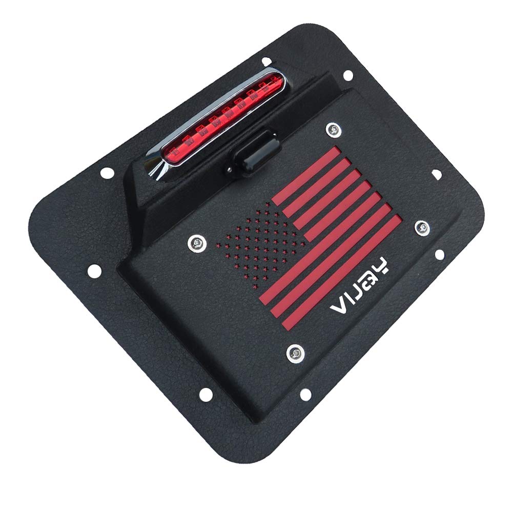 Spare Tire Delete License Plate Relocation Kit with Plate Light and Third Brake Light for Wrangler JK JKU Pack of 2 T79453