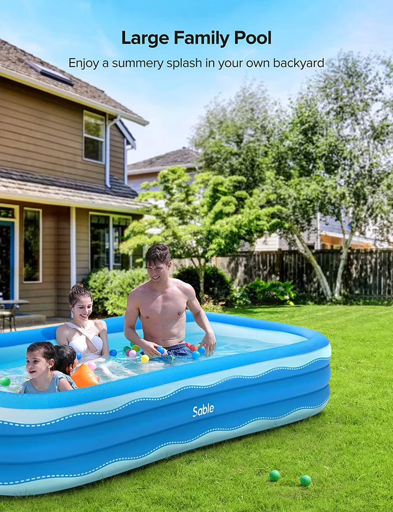 Inflatable Rectangular Swimming Pool 118" x 72" x 22" U502