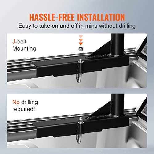71in Aluminum Truck Rack with 8 Non-Drilling C-Clamps T6623