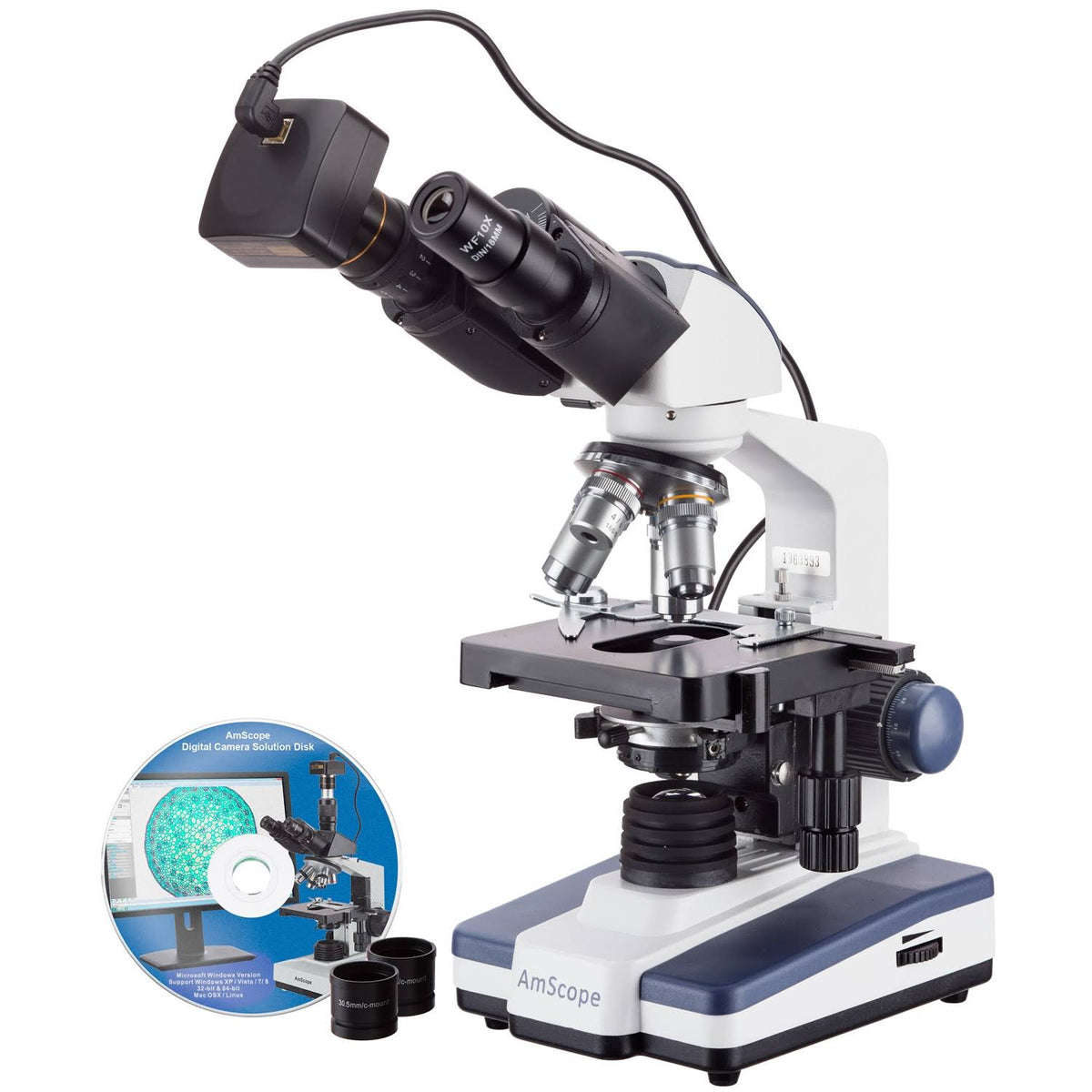 40X-1000X LED Binocular Compound Microscope with 14MP USB3 Camera X376