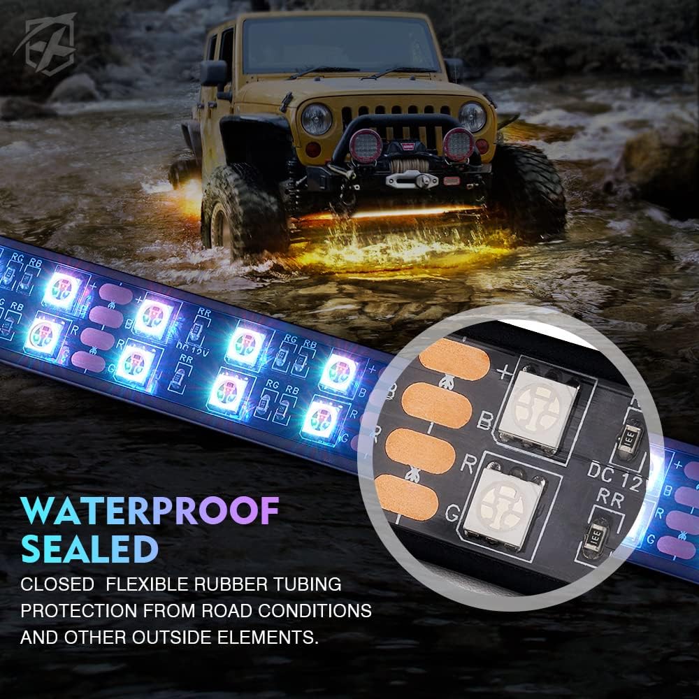 4 PCS RGB LED Car Underglow Light Kit with Wireless Remote D48519