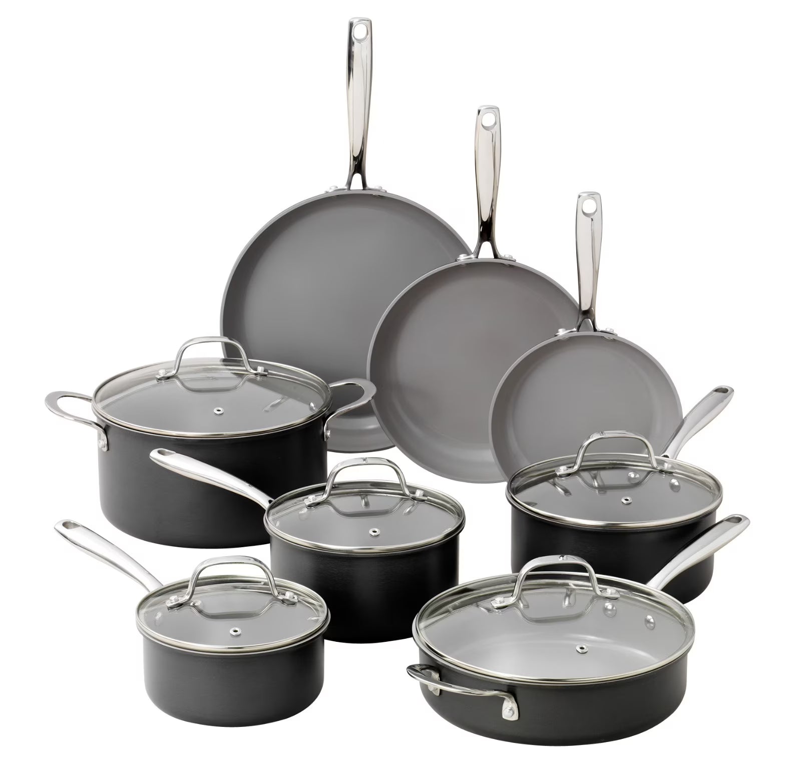 13 Piece Nonstick Hard Anodized Cookware Set M4118