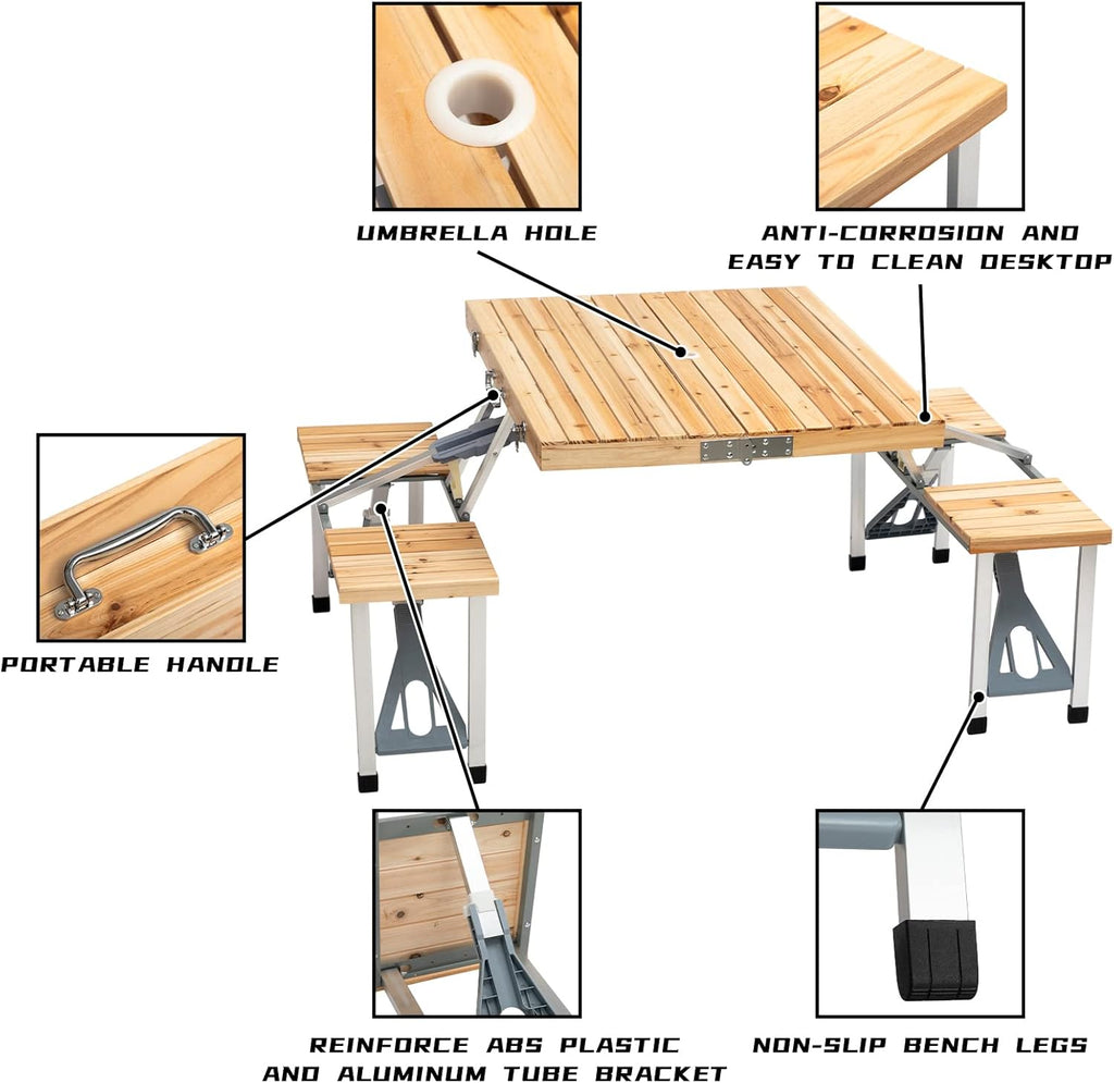 Portable Folding Picnic Table and Chairs Set X940750