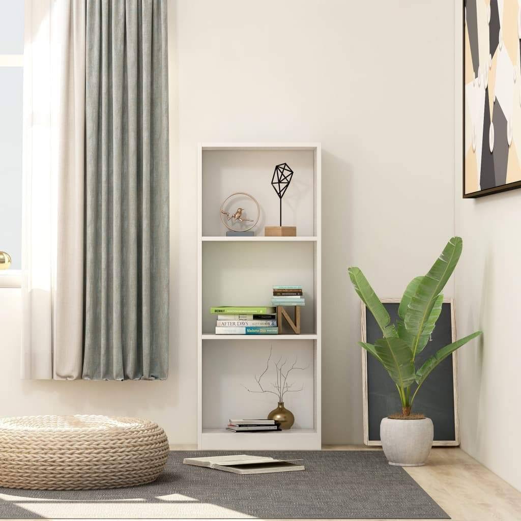 4-Tier White Chipboard Book Cabinet C130
