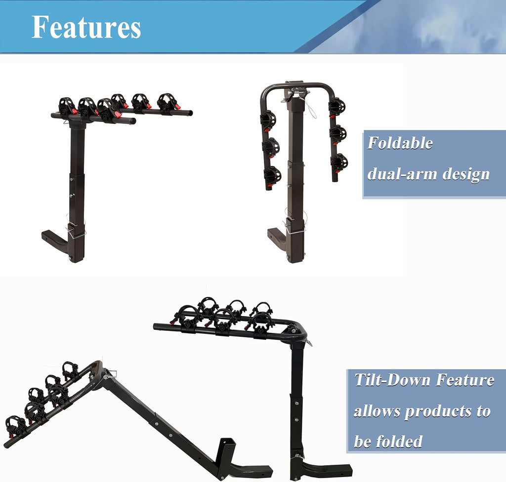 2 Hitch Receiver 4-Bikes Bicycle Carrier K655512