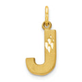 10K Yellow Gold Initial J Pendant Charm F377