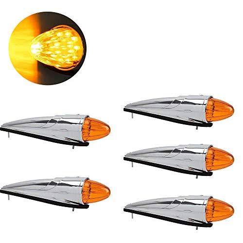 5pcs Amber Chrome 17 LED Truck Roof Lights X731