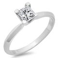 18K White Gold Princess Cut Diamond Solitaire Engagement Ring D89816