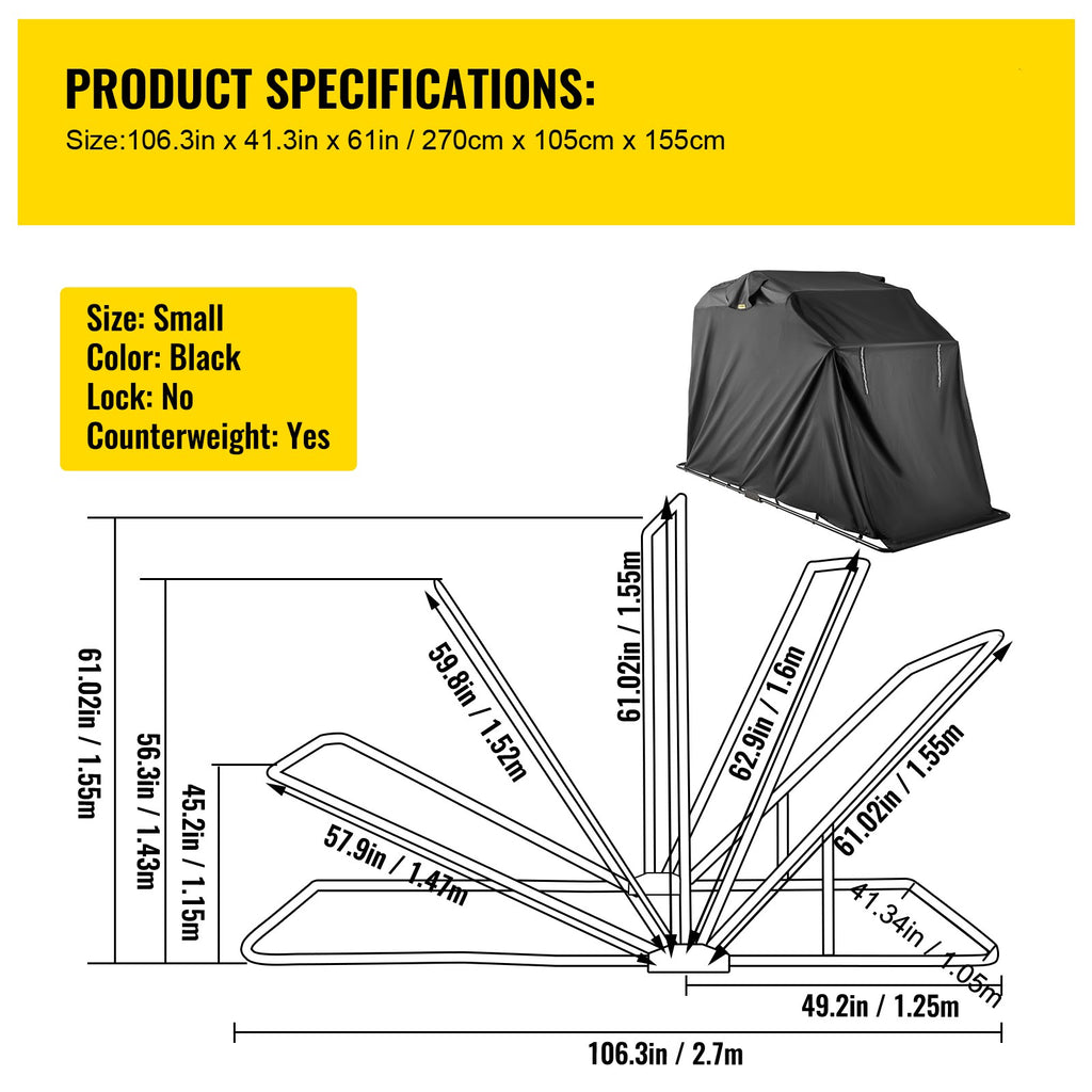 Heavy Duty Motorcycle Cover, 600D Oxford Waterproof with Lock-Holes & Storage Bag W99938