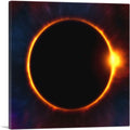 Solar Eclipse Moon Blocking Out Sun Square Canvas Art Print 36" x 36" A538726