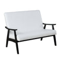 White Faux Leather Loveseat Bench U324137