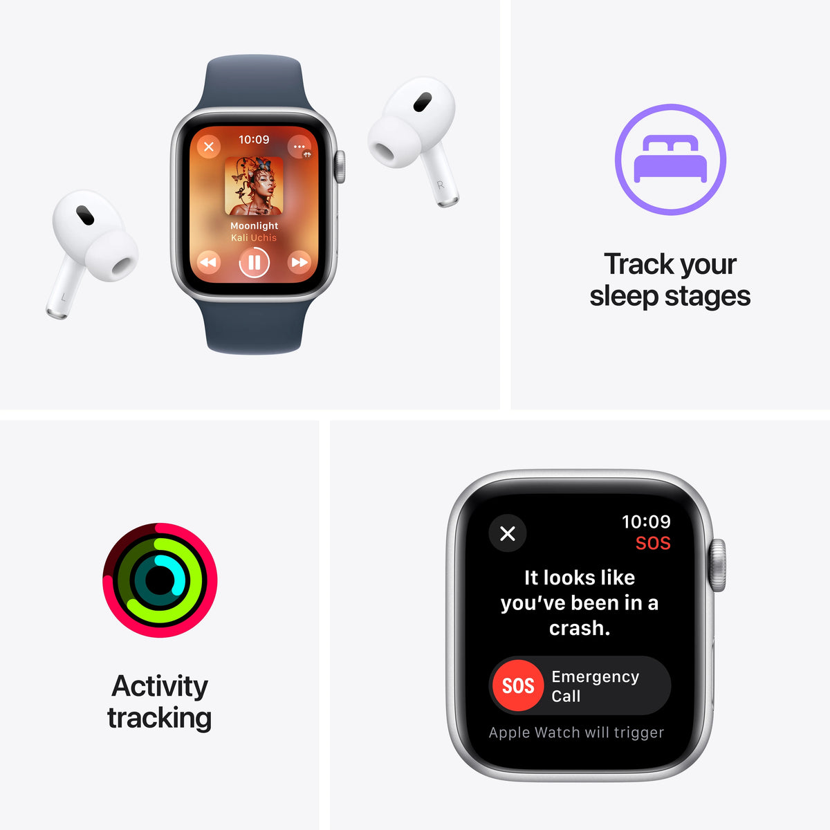 Starlight Aluminum Case Apple Watch SE GPS 44mm with Starlight Sport Band D394390