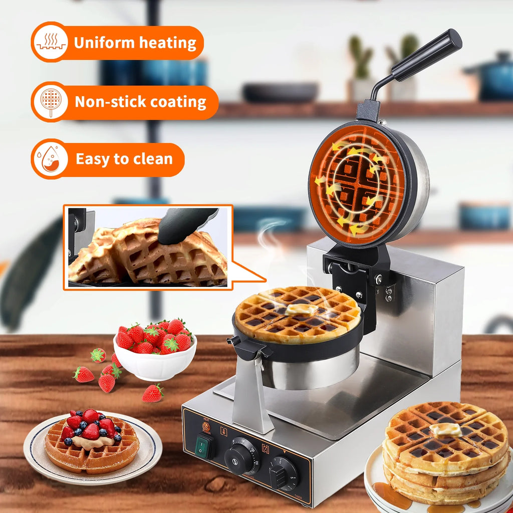 1200w Non-Stick Waffle Maker with Detachable Drip Tray D1646