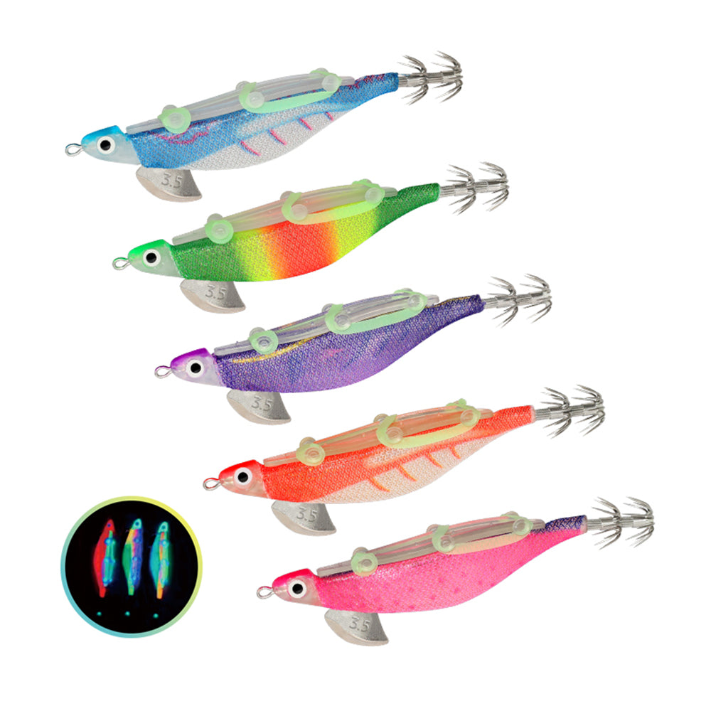 10pcs Fishing Luminous Shrimp Lure with Squid Hooks Y75269
