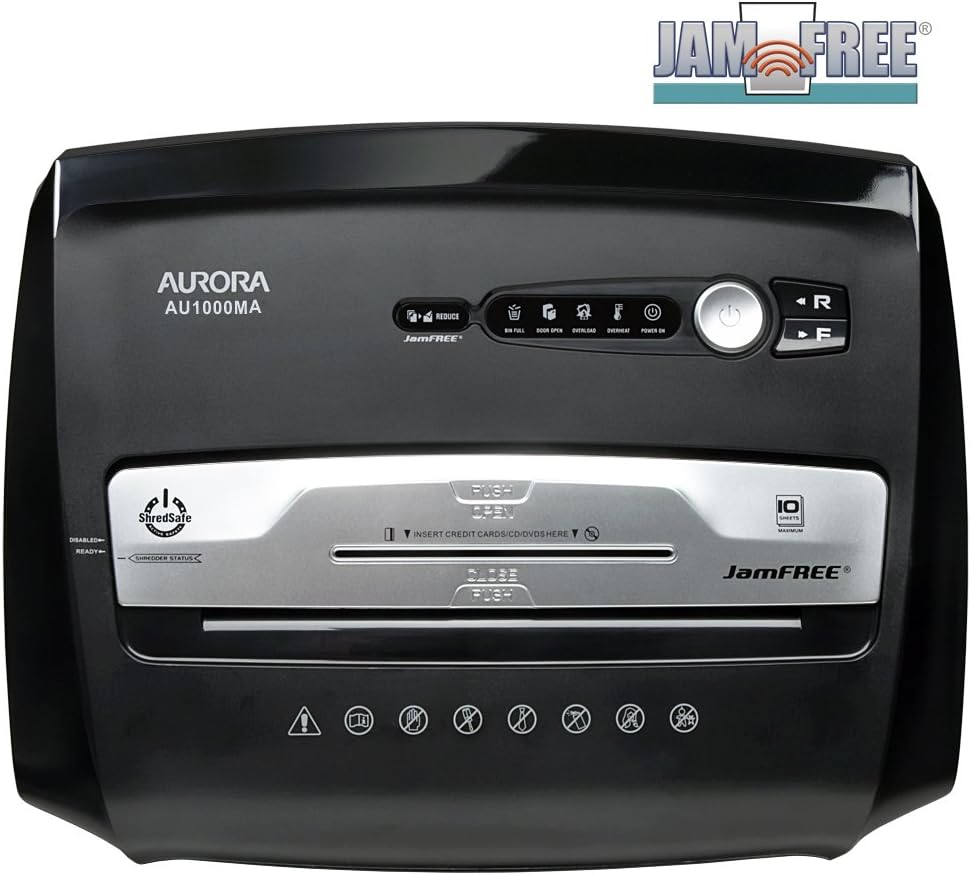 10-Sheet Micro-Cut Paper Shredder with Pull-Out Wastebasket B506