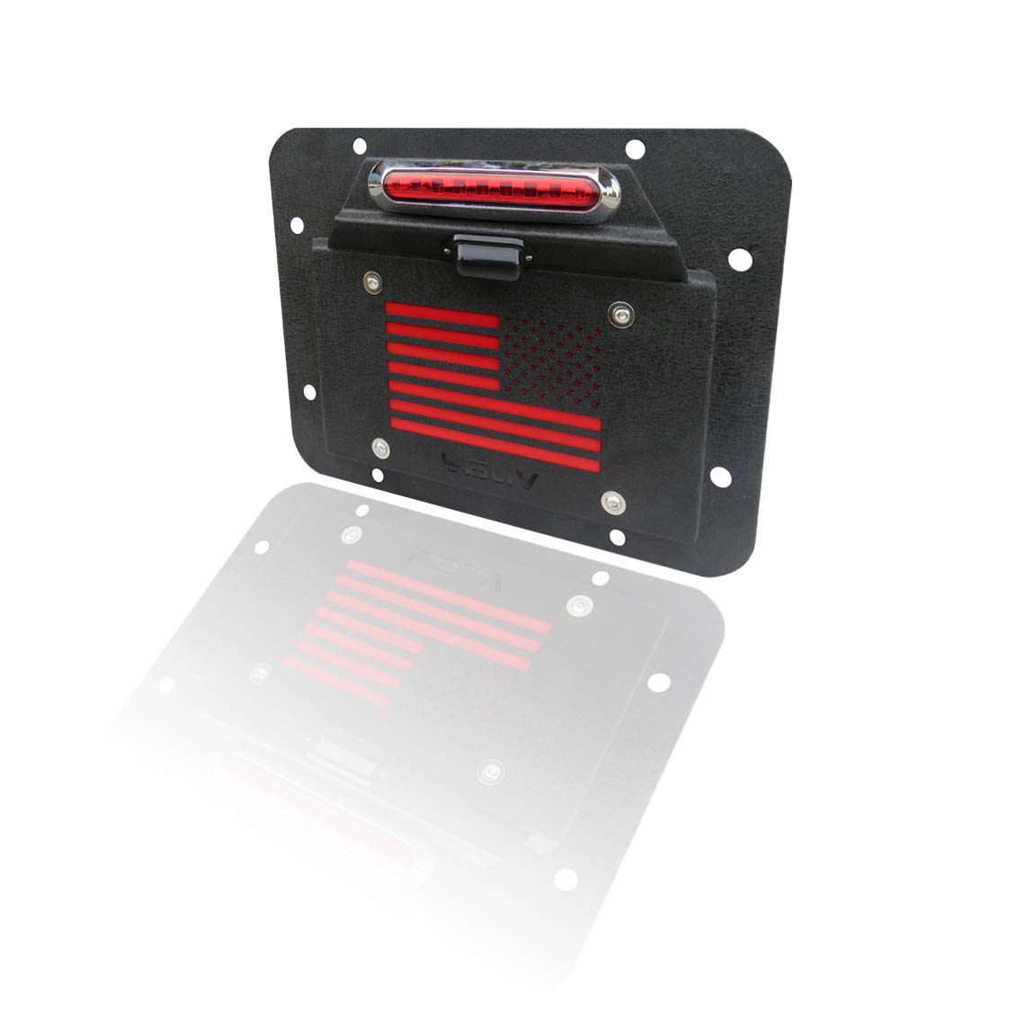 Spare Tire Delete License Plate Relocation Kit with Plate Light and Third Brake Light for Wrangler JK JKU Pack of 2 T79453