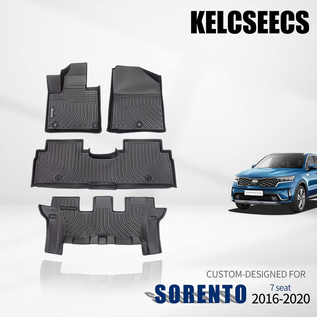 Black Waterproof Rubber Car Mats Front & Rear B121