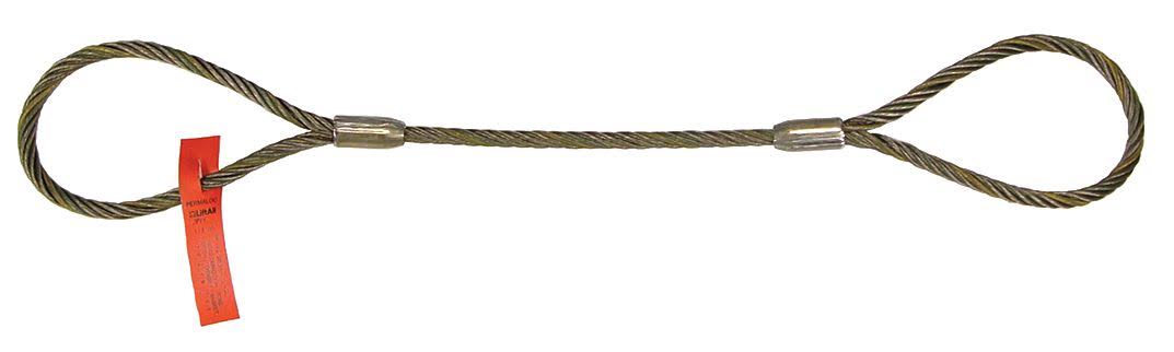 38EEX19 Wire Rope Sling, 19 ft L, Vert Cap 2800 lb O91038