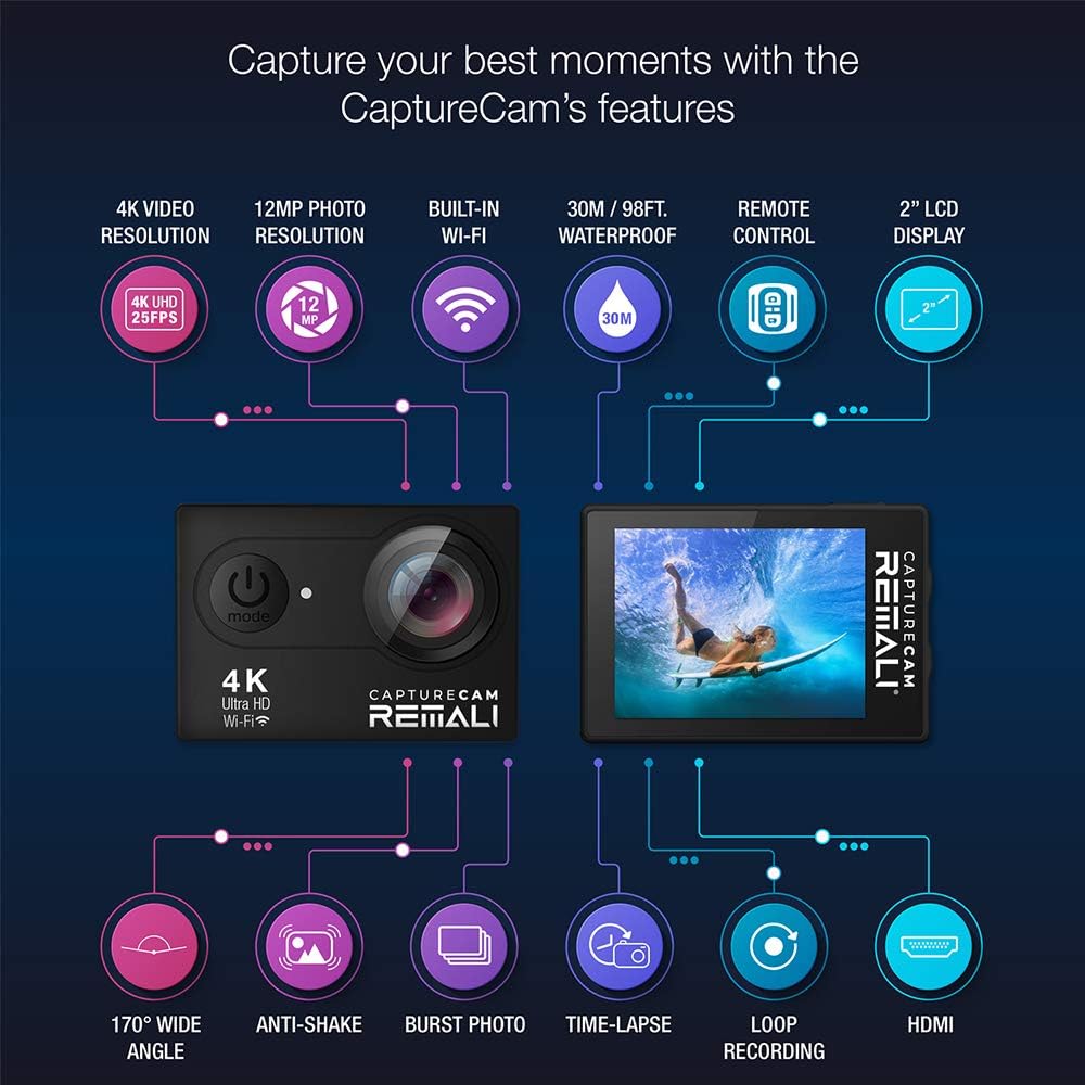 4K Ultra HD Waterproof Sports Action Camera Kit with Carrying Case Z91717