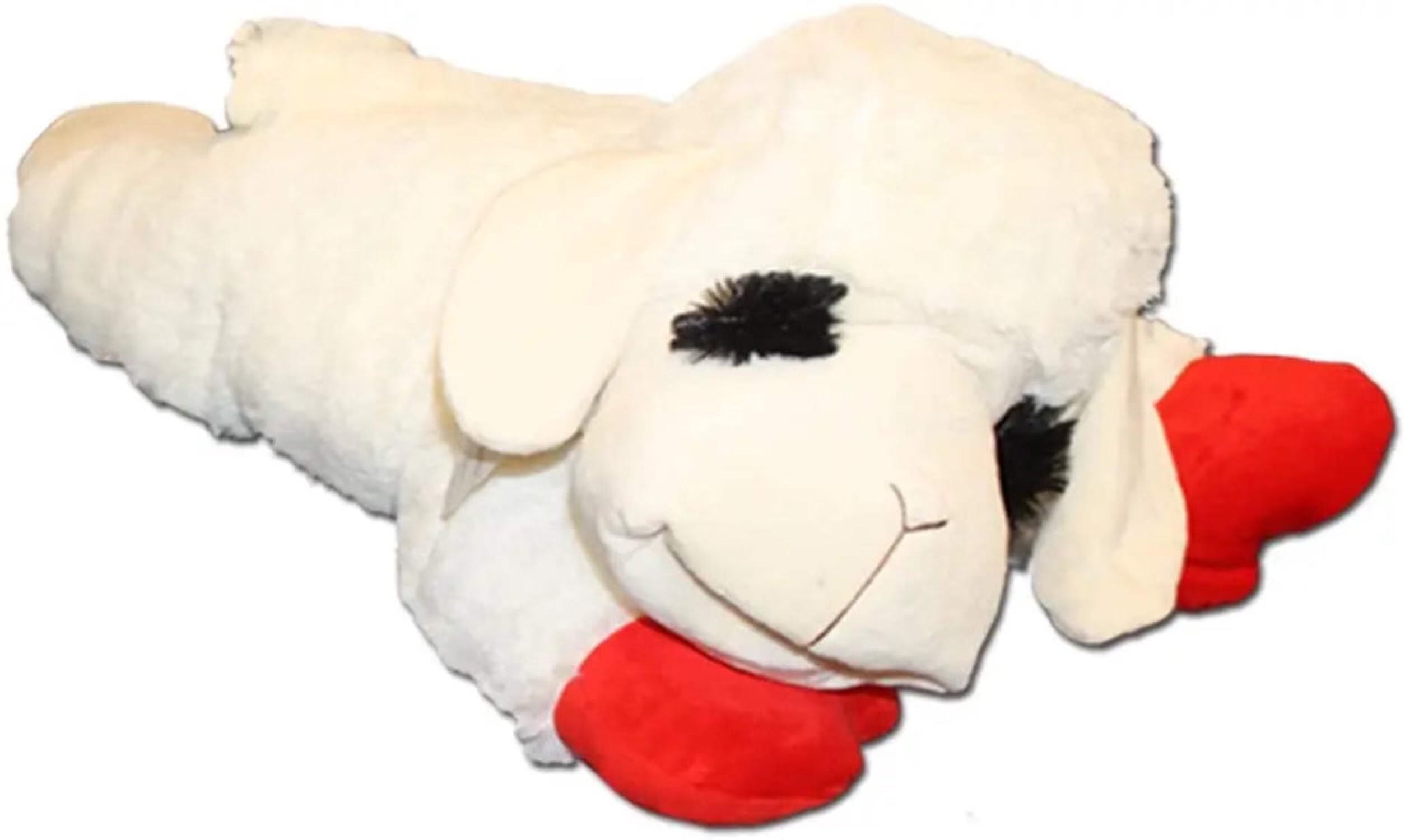 Jumbo White Plush Dog Toy with Squeaker, 24 inches W350