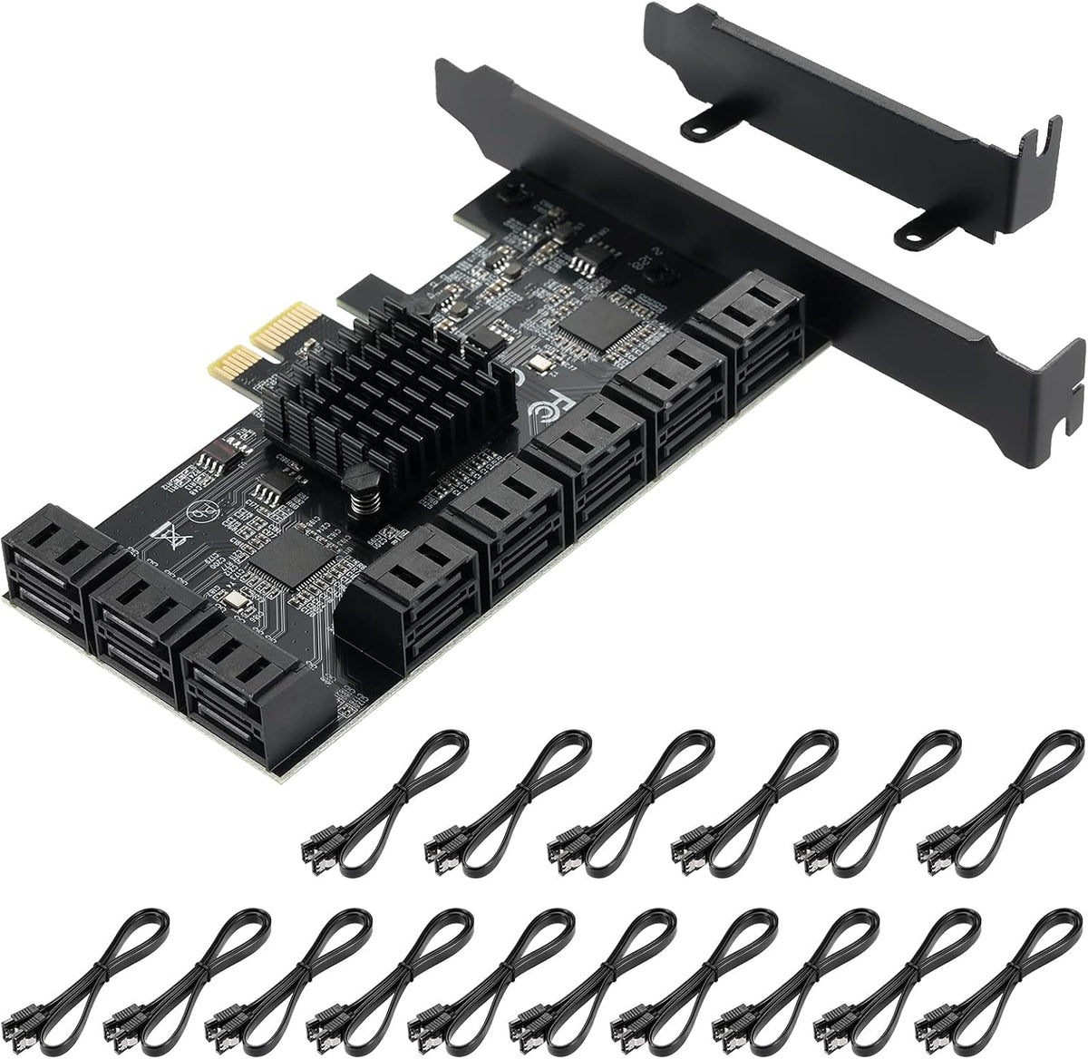 PCIE to SATA 3.0 6 Gbps Controller with 8 SATA Cables X291