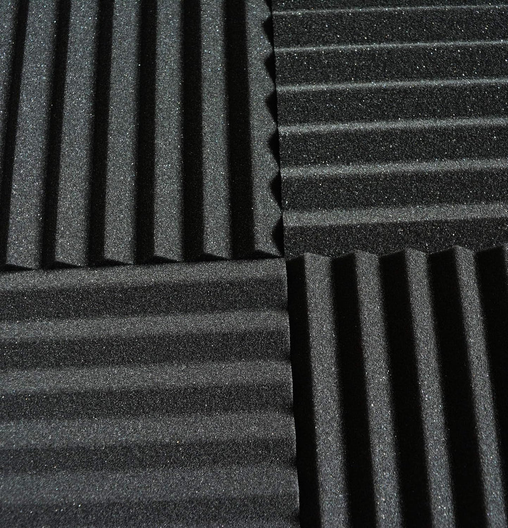 96 Pack Black Acoustic Foam Panel Wedge Studio Soundproofing Wall Tiles 12" X 12" X 1" I263112