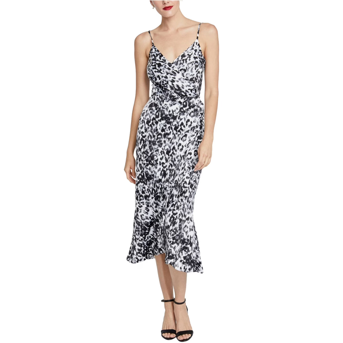 White Animal Print Midi Dress S6709