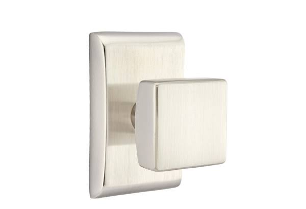 Satin Nickel Square Knob Passage Set C210447