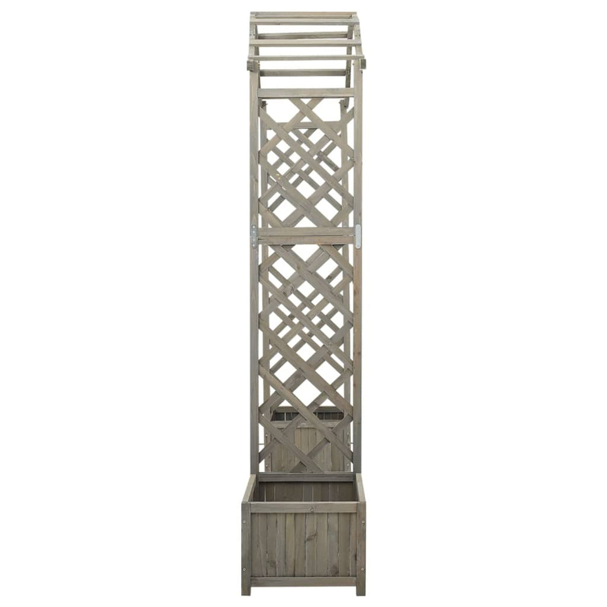 Gray Solid Firwood Garden Pergola with Planter F304
