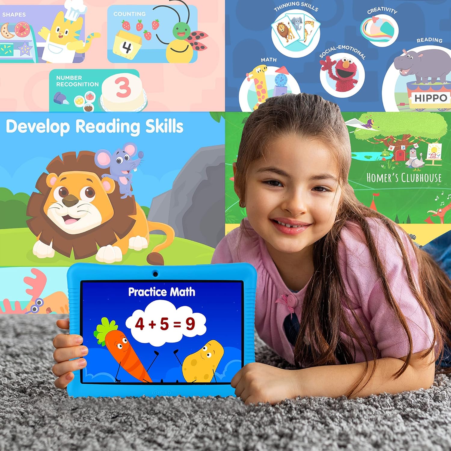 10-inch HD Kids Tablet with Camera, Parental Control, Android 10, 32GB, WiFi, Blue K8336