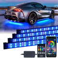 4 PCS RGB LED Car Underglow Light Kit with Wireless Remote D48519