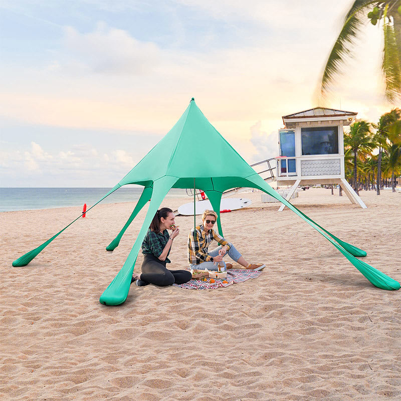 Portable Canopy Set in Blue/Green Polyester Lycra Fabric D73816