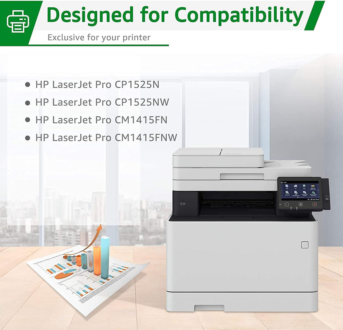 4-Pack Compatible Toner Cartridge for HP Printer M45882
