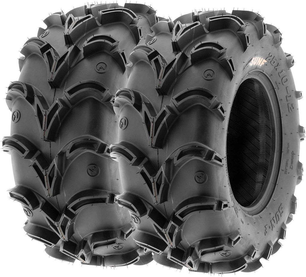 Pair of 2 ATV UTV Deep Mud Terrain Tires, 6 PR, Tubeless O682702