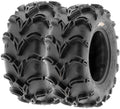 Pair of 2 ATV UTV Deep Mud Terrain Tires, 6 PR, Tubeless O682702