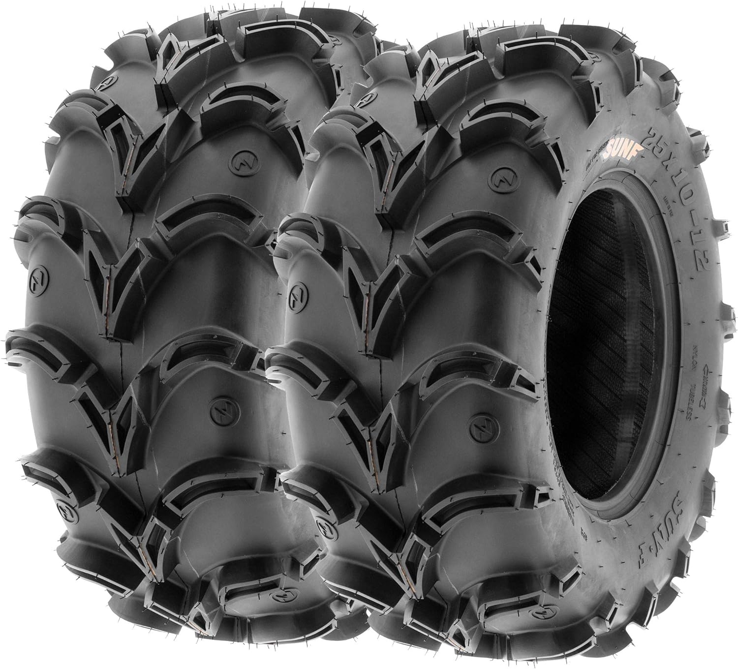 Pair of 2 ATV UTV Deep Mud Terrain Tires, 6 PR, Tubeless O682702
