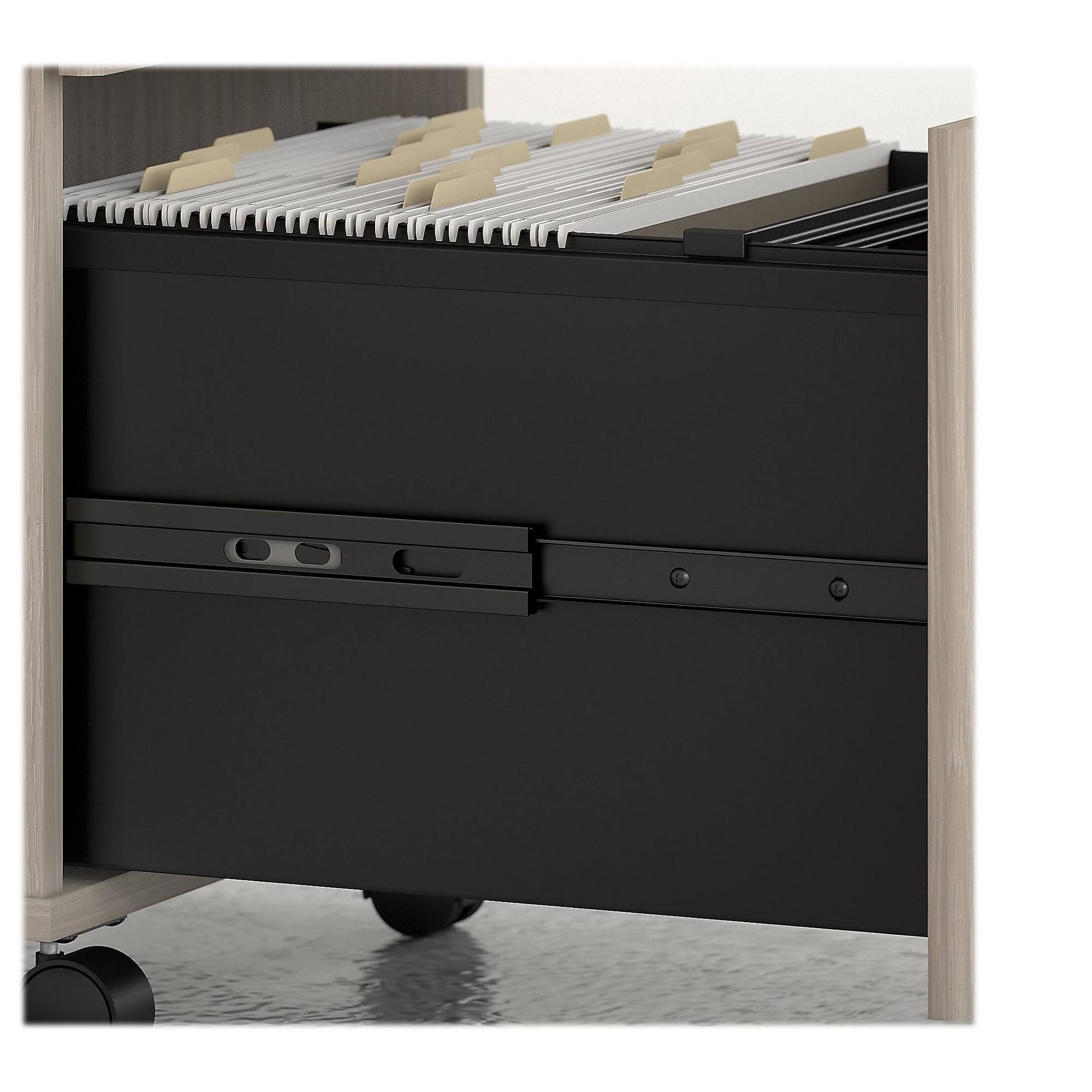 72w x 36D Bow Front Desk with Mobile File Cabinets O92322