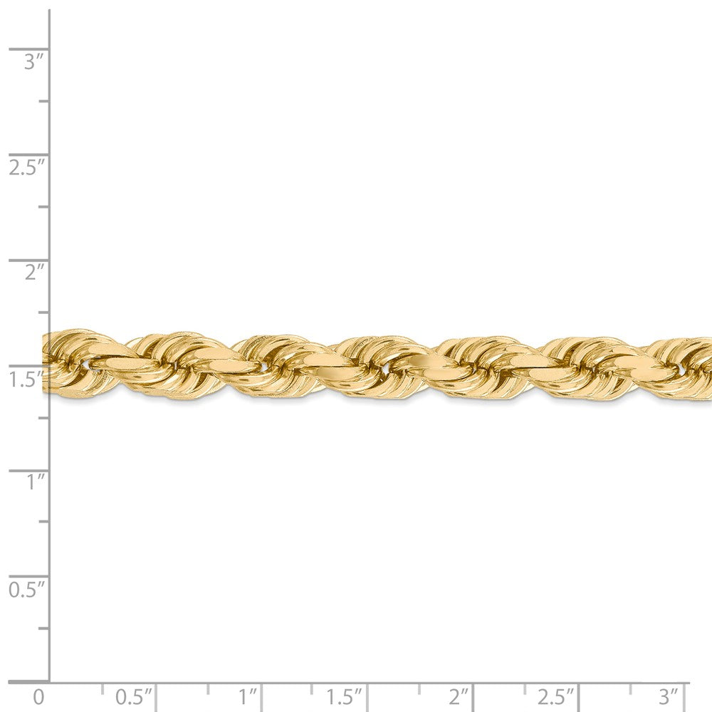 14kt Yellow Gold 8mm Diamond Cut Rope Chain with Lobster Clasp X336