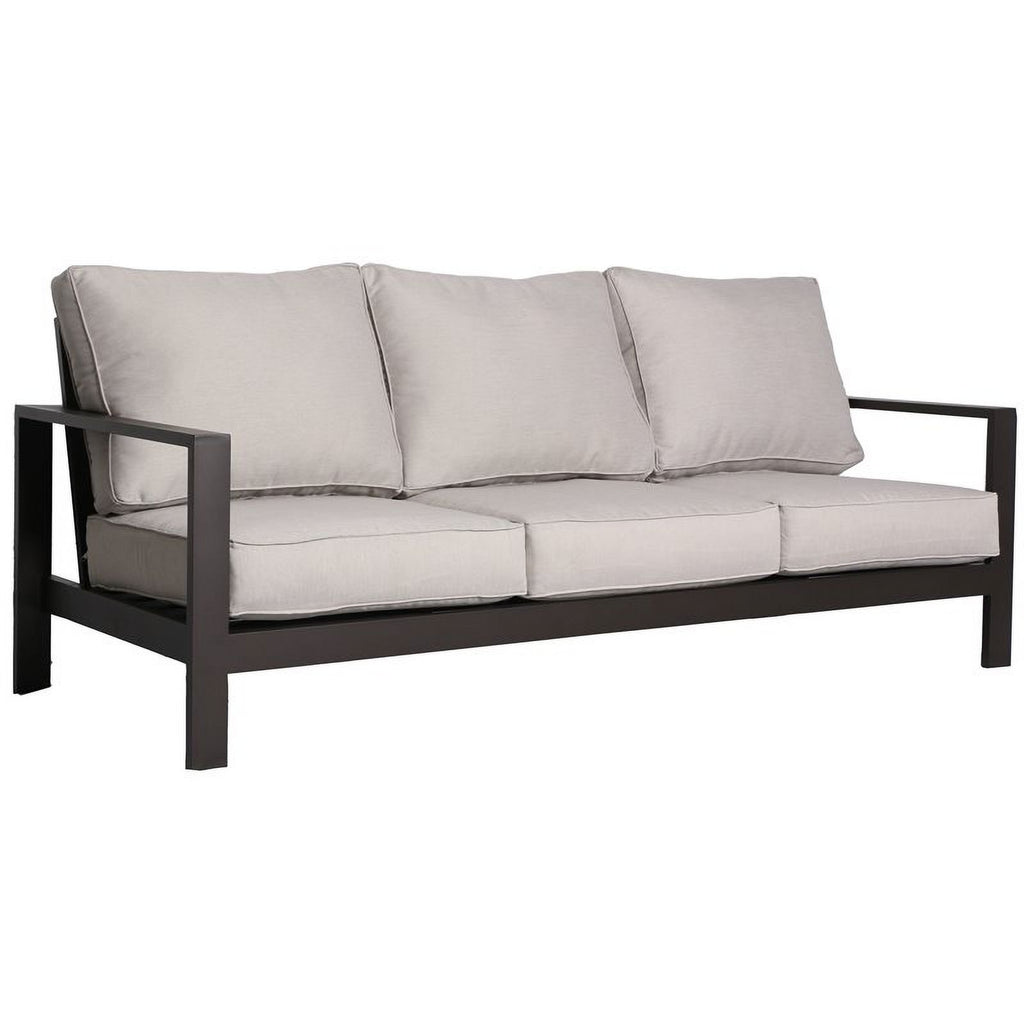 Brown Aluminum Frame Sofa with Beige Cushion T467
