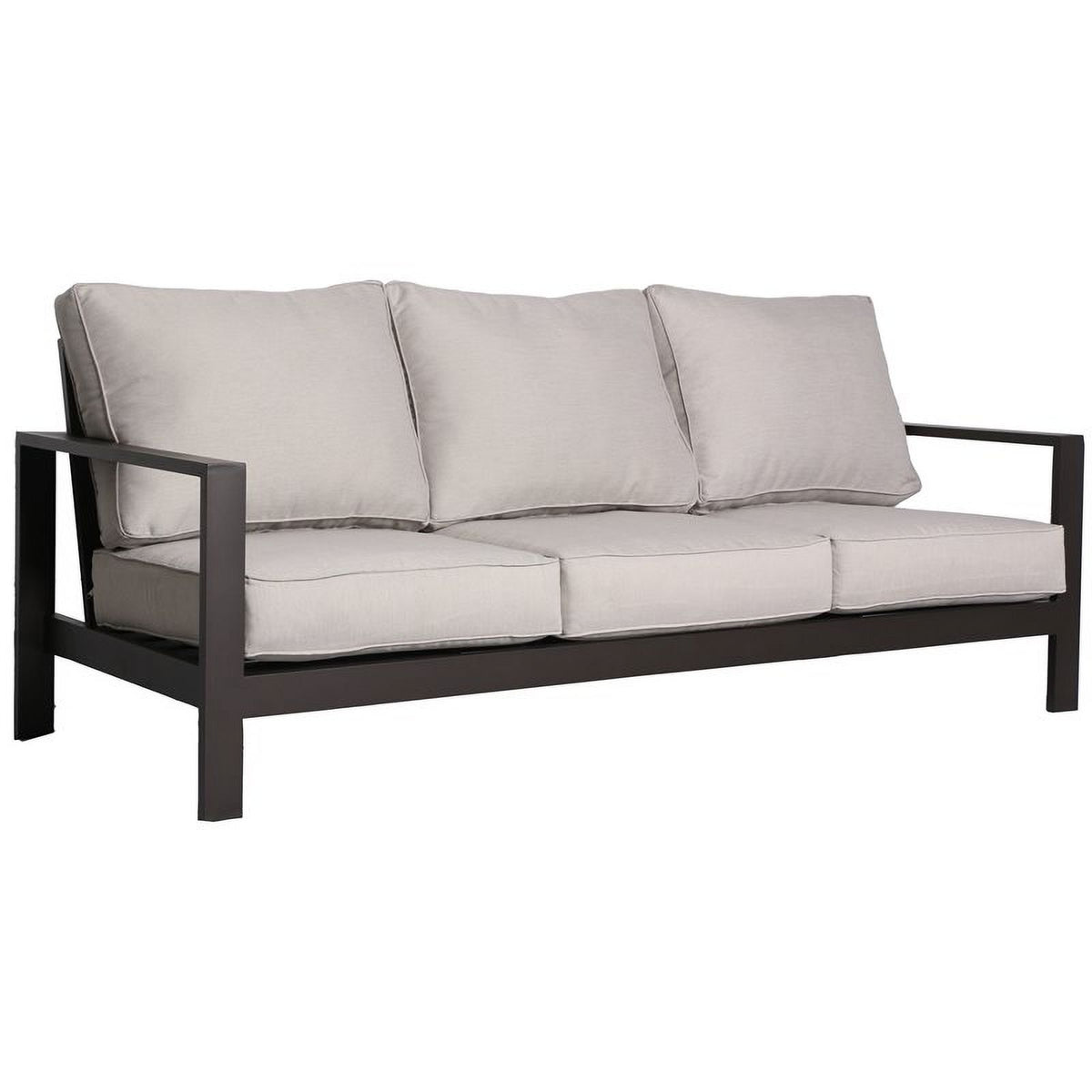 Brown Aluminum Frame Sofa with Beige Cushion T467