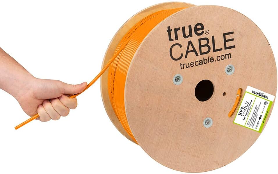 Cat6A Plenum 1000ft Pink 23AWG 4 Pair Solid Bare Copper Bulk Ethernet Cable G146226