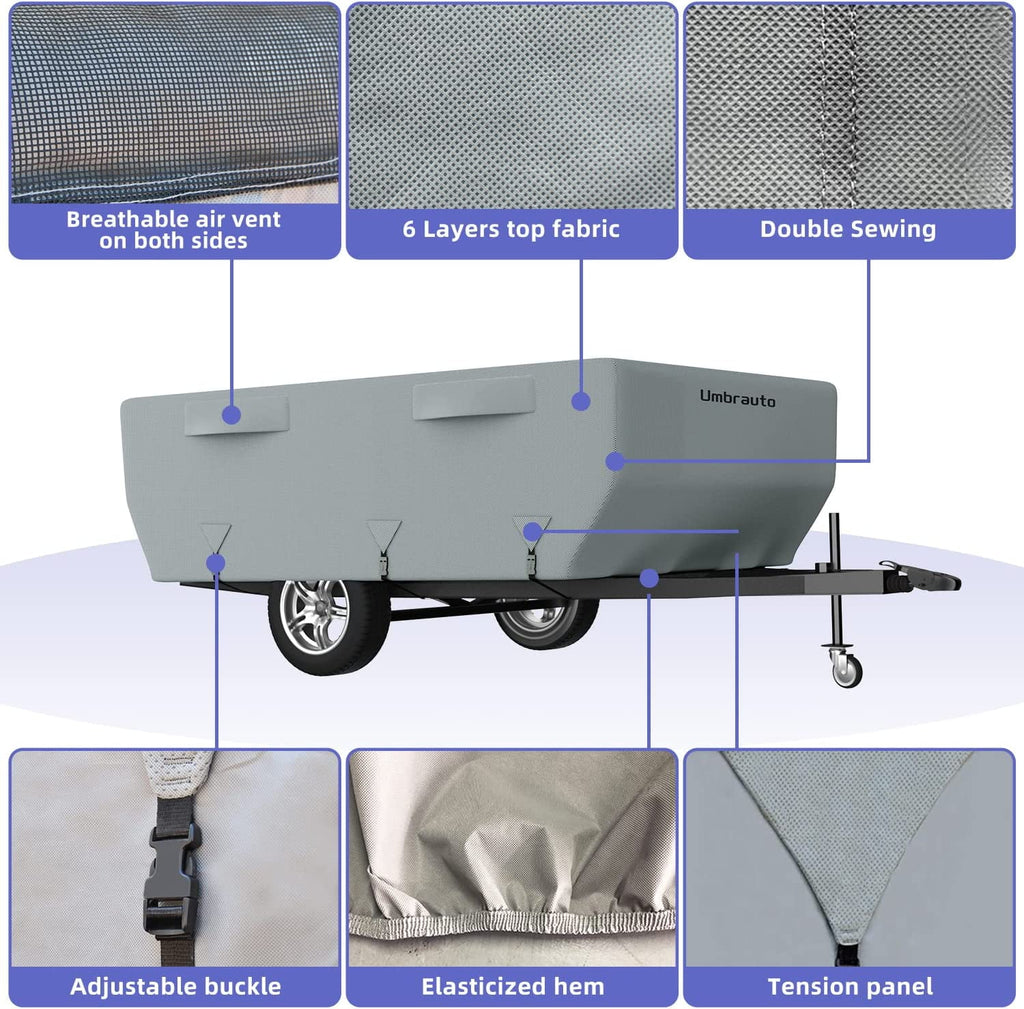 Gray Waterproof Pop Up Trailer Cover for 10' - 12' Trailers G197