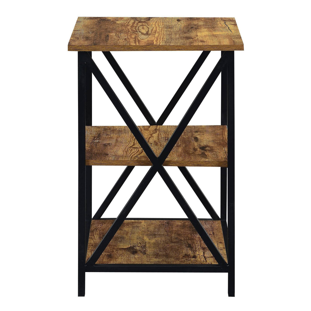 3 Tier End Table Barnwood/Black Z3500