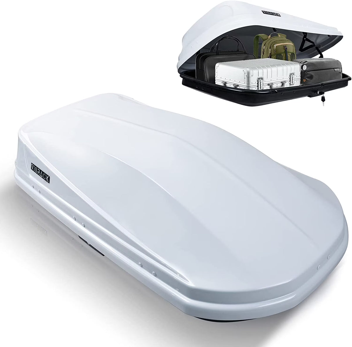 White 14 Cubic Feet Hard Shell Rooftop Cargo Box A971