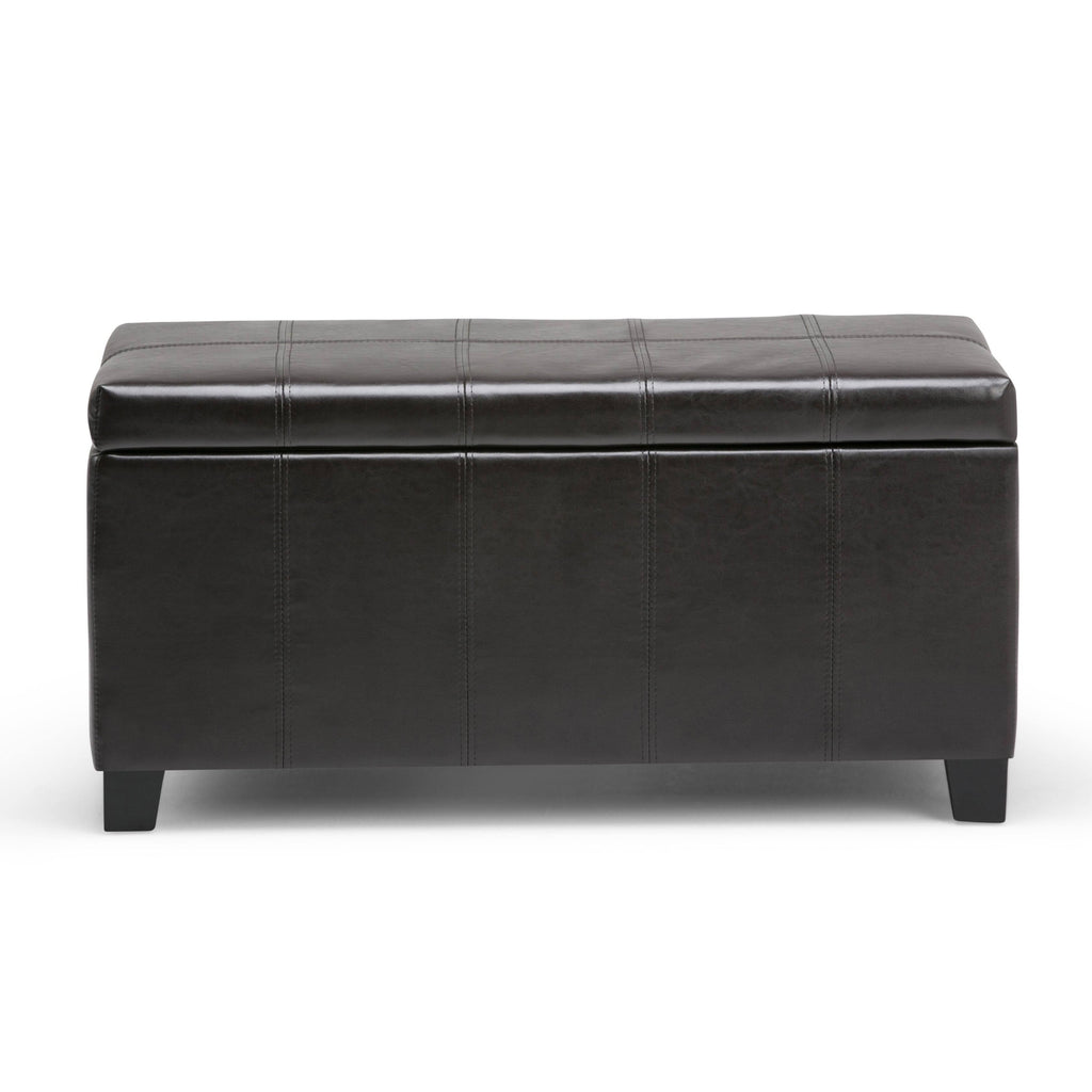 Distressed Gray Taupe Storage Ottoman Bench P65118