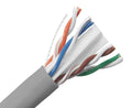 Cat6a Plenum Bulk Ethernet Cable, CMP, Solid 23AWG Gray B7250
