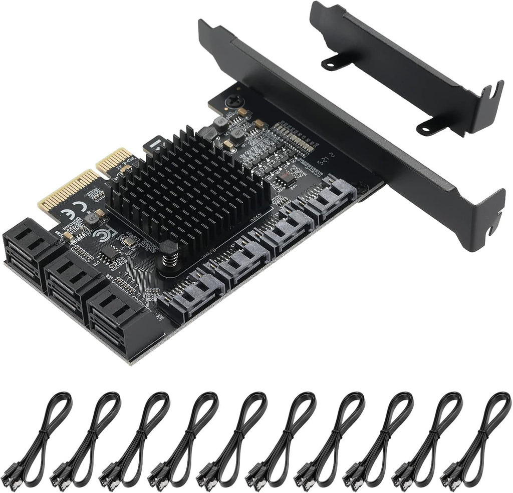PCIE to SATA 3.0 6 Gbps Controller with 8 SATA Cables X291