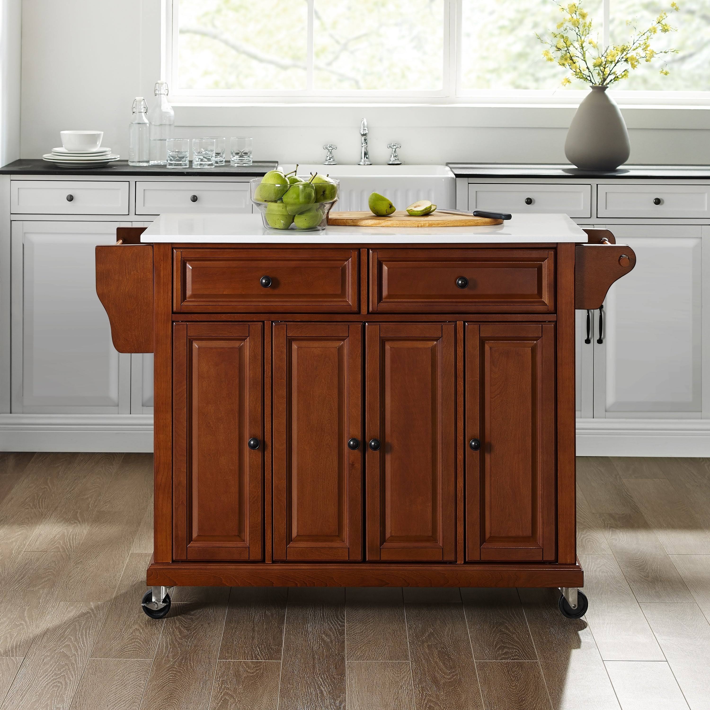 Full Size Granite Top Kitchen Cart F864